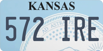 KS license plate 572IRE
