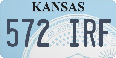 KS license plate 572IRF
