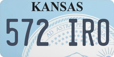 KS license plate 572IRO