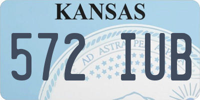 KS license plate 572IUB