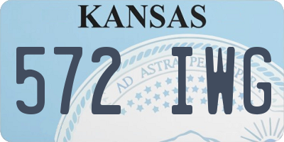 KS license plate 572IWG