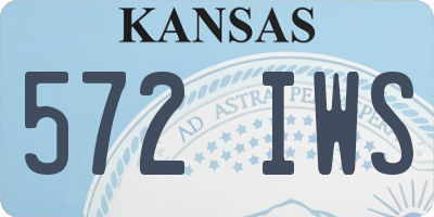 KS license plate 572IWS