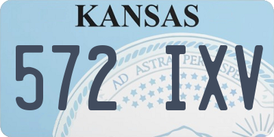 KS license plate 572IXV