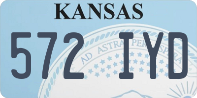 KS license plate 572IYD