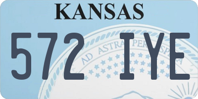 KS license plate 572IYE