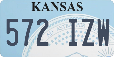 KS license plate 572IZW