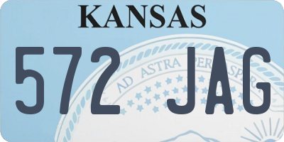 KS license plate 572JAG
