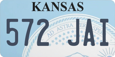 KS license plate 572JAI