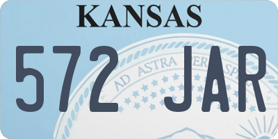 KS license plate 572JAR