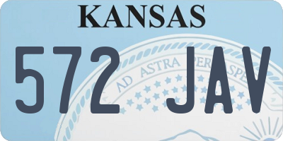 KS license plate 572JAV