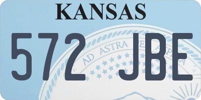 KS license plate 572JBE