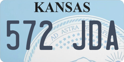 KS license plate 572JDA