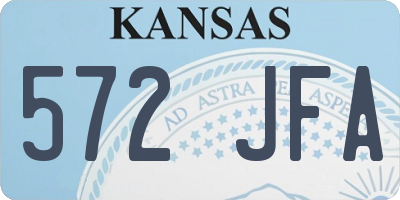 KS license plate 572JFA