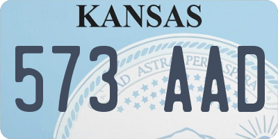KS license plate 573AAD
