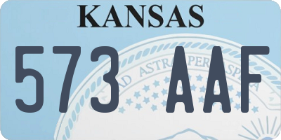 KS license plate 573AAF