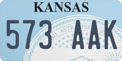 KS license plate 573AAK