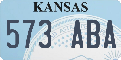 KS license plate 573ABA