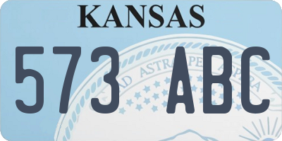KS license plate 573ABC
