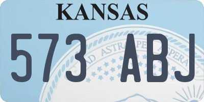 KS license plate 573ABJ