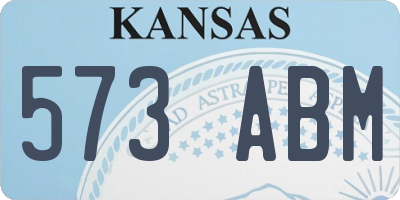 KS license plate 573ABM