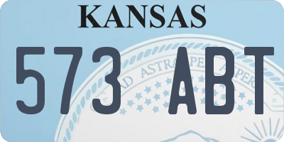 KS license plate 573ABT