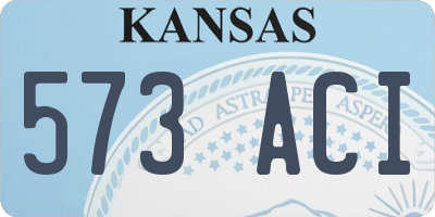 KS license plate 573ACI