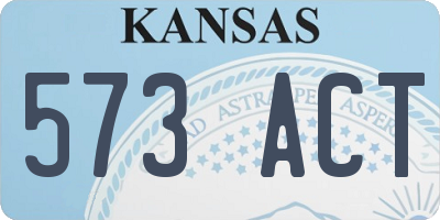 KS license plate 573ACT