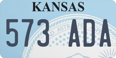 KS license plate 573ADA