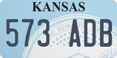 KS license plate 573ADB