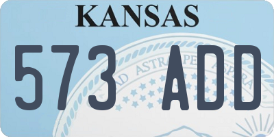 KS license plate 573ADD