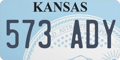 KS license plate 573ADY