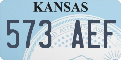 KS license plate 573AEF
