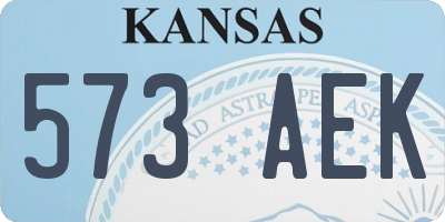 KS license plate 573AEK