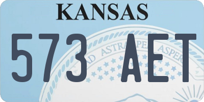 KS license plate 573AET