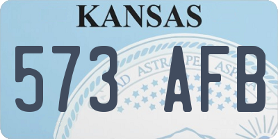 KS license plate 573AFB