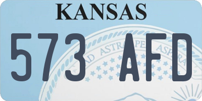 KS license plate 573AFD