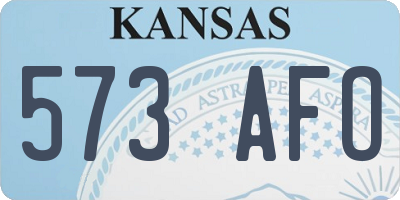 KS license plate 573AFO