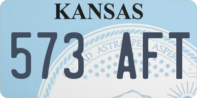KS license plate 573AFT