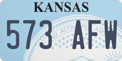 KS license plate 573AFW