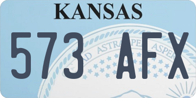 KS license plate 573AFX