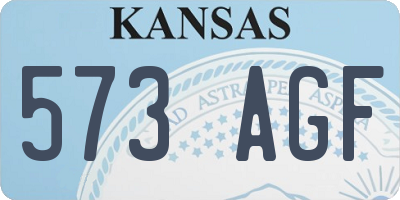 KS license plate 573AGF