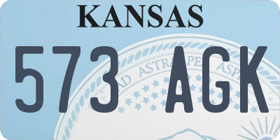 KS license plate 573AGK