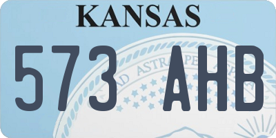 KS license plate 573AHB