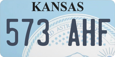KS license plate 573AHF