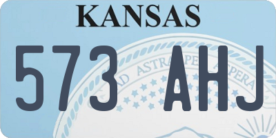 KS license plate 573AHJ