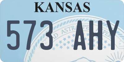 KS license plate 573AHY
