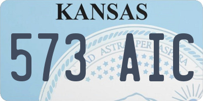 KS license plate 573AIC
