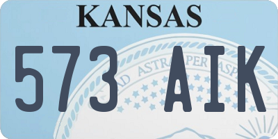 KS license plate 573AIK