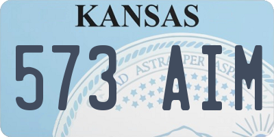 KS license plate 573AIM