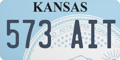 KS license plate 573AIT